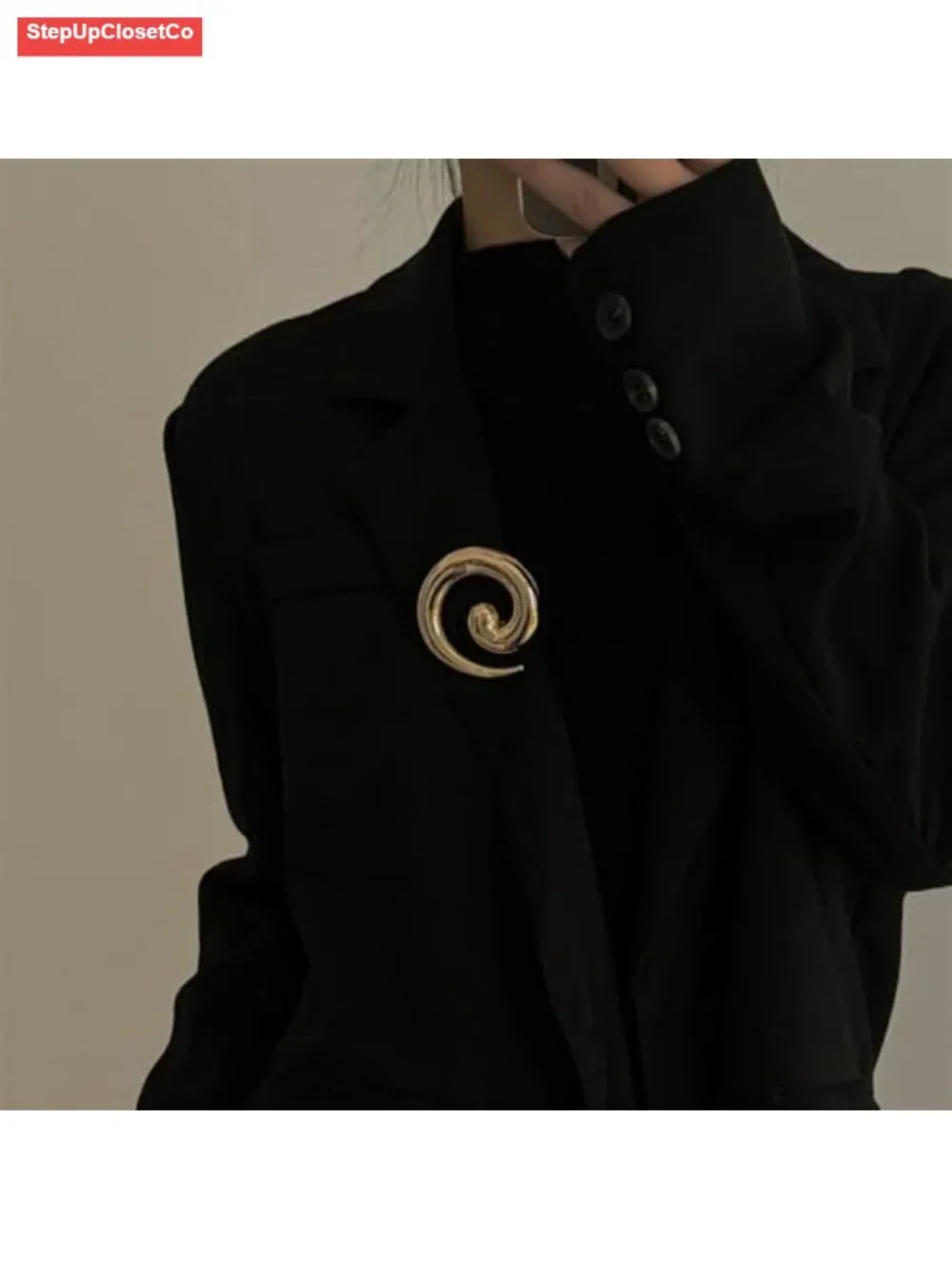Chunky Spiral Snail Brooch Pin for Dress Suit Lapel Wedding Party